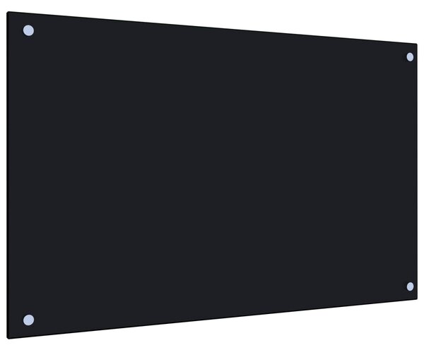Kuchynská zástena, čierna 80x50 cm, tvrdené sklo