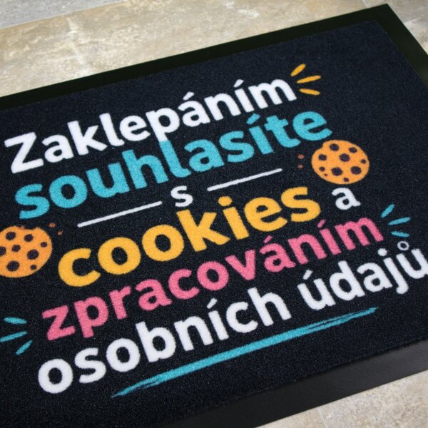 Mercury Flooring , Rohožka Zaklopaním súhlasíte s cookies 40x60 cm, 40x60, čierna