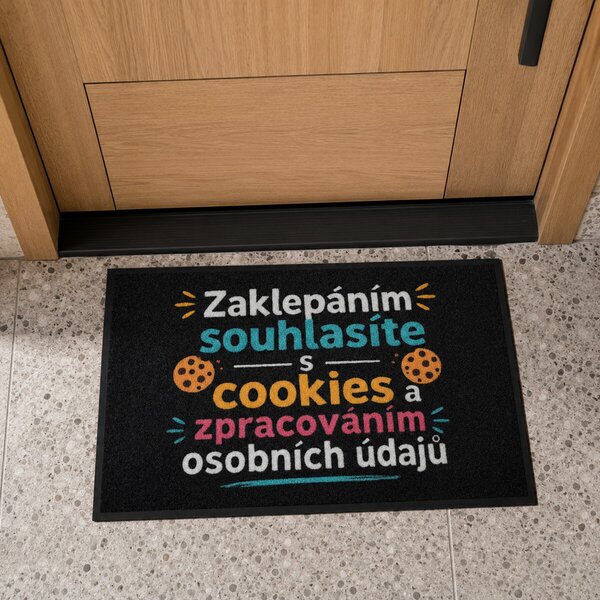 Mercury Flooring , Rohožka Zaklopaním súhlasíte s cookies 40x60 cm, 40x60, čierna