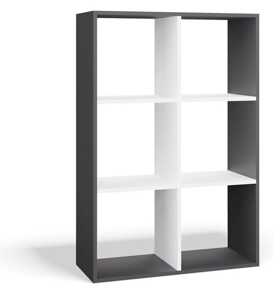 TP Living Regál Malax 2x3 110 cm antracit/biely