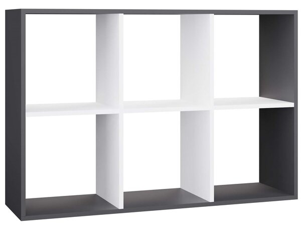 TP Living Regál Malax 2x3 110 cm antracit/biely
