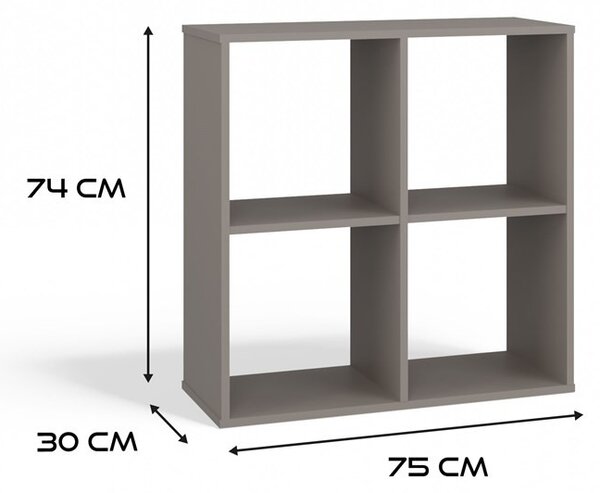 TP Living Regál Malax 2x2 šedý