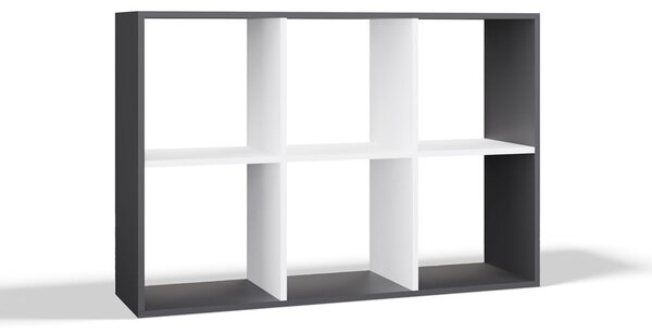 TP Living Regál Malax 2x3 110 cm antracit/biely