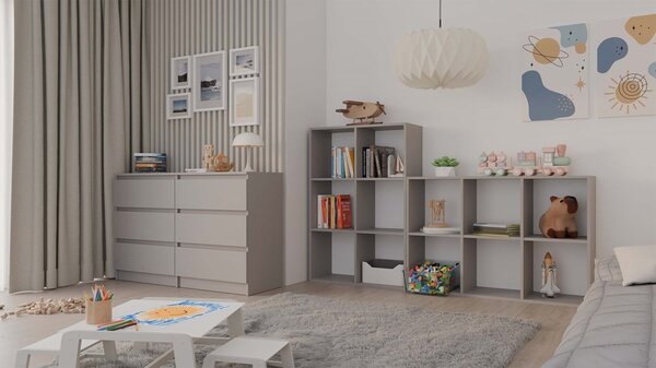 TP Living Regál Malax 110 cm šedý