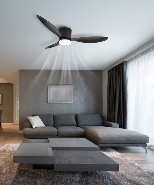 GLOBO 03666S ARMANDO stropný ventilátor so svetlom D1315mm LED 20W 2460/1450lm 3000-6500K čierna, časovač, diaľkový ovládač