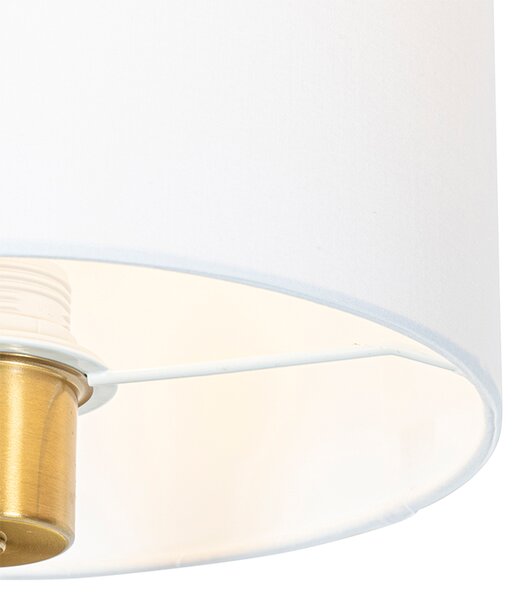 Klasická nástenná lampa zlatá s látkovým tienidlom biela - Cas
