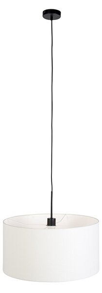 Moderné závesné svietidlo čierne s bielym tienidlom 50 cm - Combi 1
