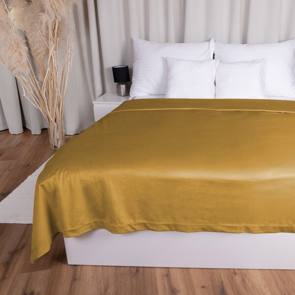 Biante Zamatový prehoz na posteľ Velvet Prémium SVP-009 Horčicový 140x200 cm