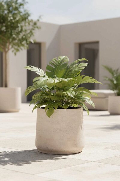 Kvetináč TROPICO, sklolaminát, výška 38 cm, béžová