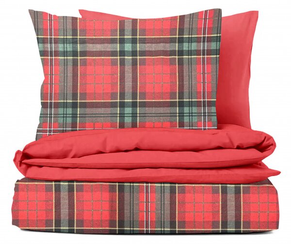 Ervi flanelové obliečky - Škótska kocka 2/červené