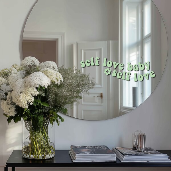 Nálepka na zrkadlo S25 – Self love baby