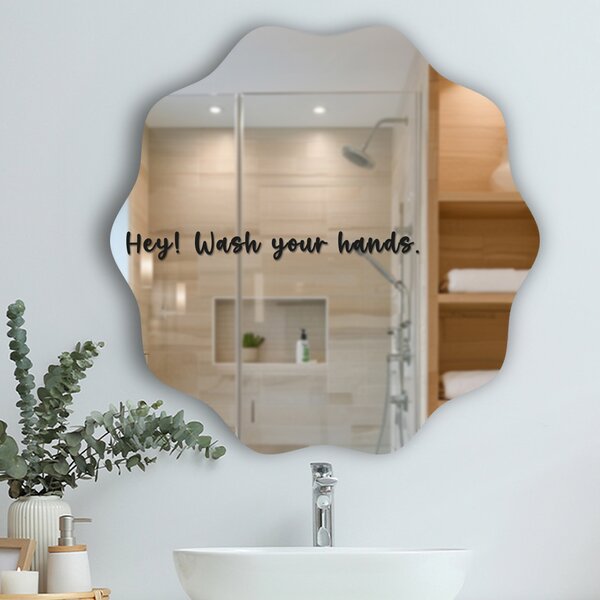 Nálepka na zrkadlo S32 – Hey! Wash your hands