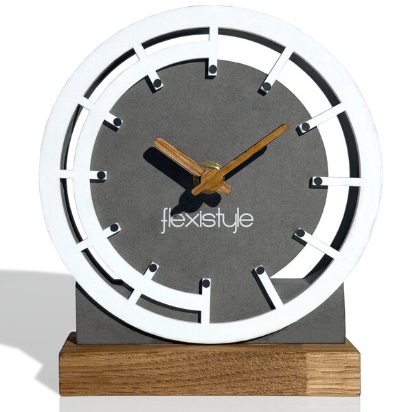 Dekorstudio Drevené stolové hodiny Grey&White OAK