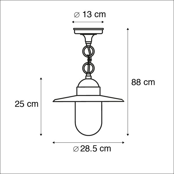 Inteligentná vonkajšia závesná lampa antracitová IP44 vrátane WiFi ST64 - Kansas Graphite