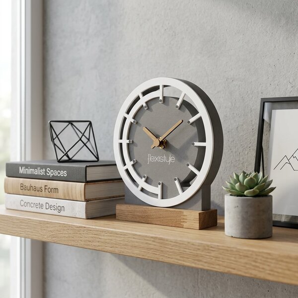 Dekorstudio Drevené stolové hodiny Grey&White OAK