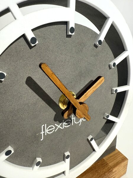 Dekorstudio Drevené stolové hodiny Grey&White OAK