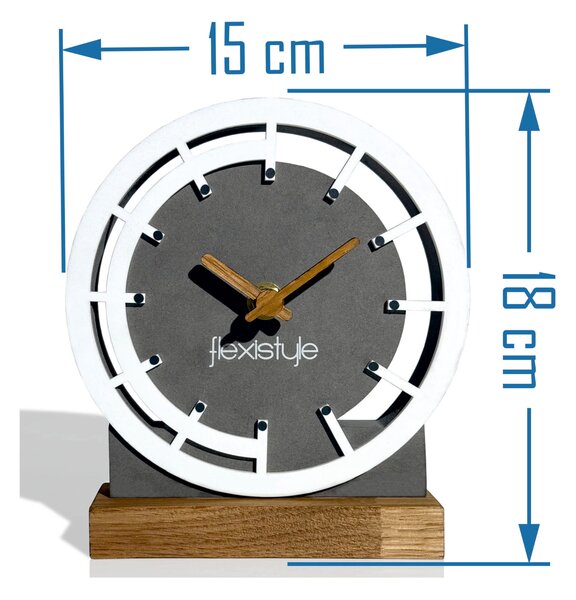 Dekorstudio Drevené stolové hodiny Grey&White OAK
