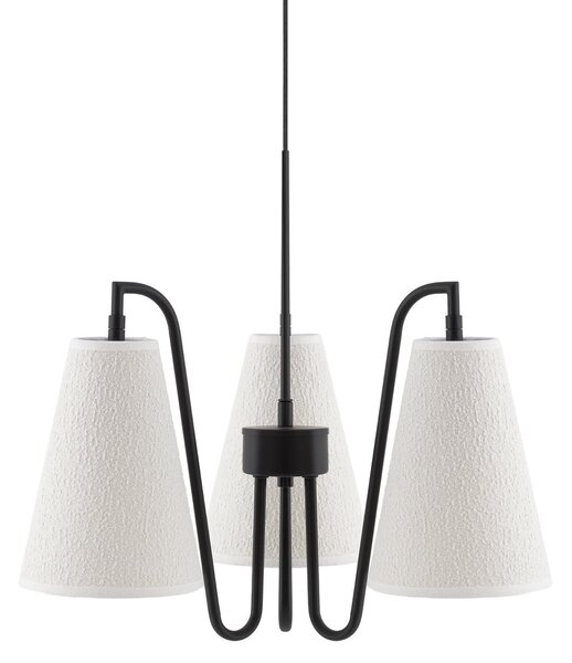 Závesné svietidlá Globen Lighting, Lou Bouclé 3, stmievateľné, Biela, Obývacia izba, Tkanina / Textil, Škandinávsky