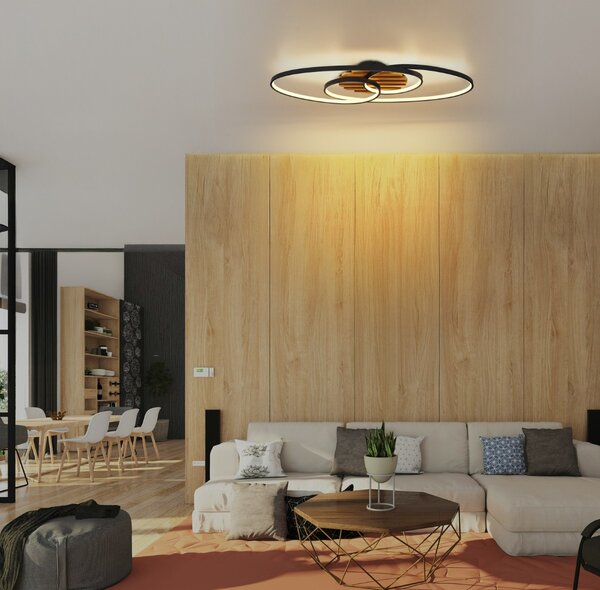 Stropné svietidlo LED 3000K čierna matná IP20 GLOBO lighting TISHA I 67362-42