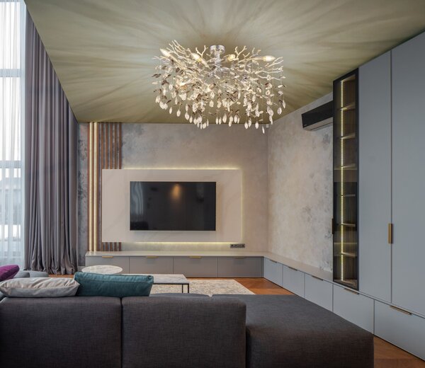 Stropné svietidlo 7x E14 strieborná, dymová IP20 GLOBO lighting QUEENA 64138D1S