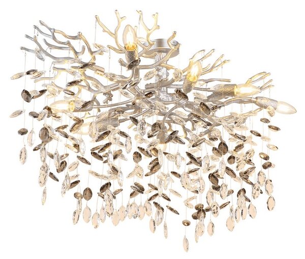 Stropné svietidlo 7x E14 strieborná, dymová IP20 GLOBO lighting QUEENA 64138D1S