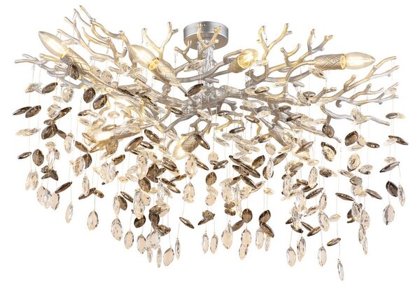 Stropné svietidlo 7x E14 strieborná, dymová IP20 GLOBO lighting QUEENA 64138D1S