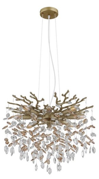Luster 8x E14 zlatá, jantárová IP20 GLOBO lighting QUEENA 64138H1G