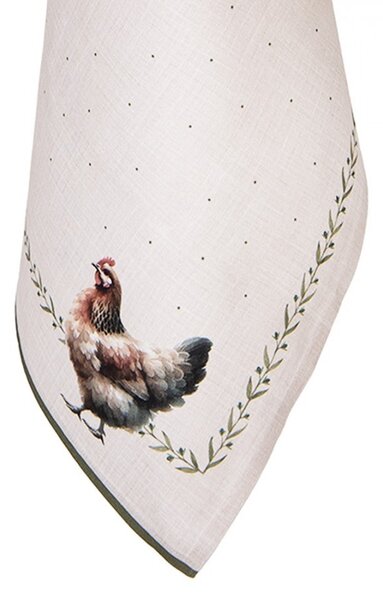 Béžová utierka so sliepočkami Barnyard Chicken - 50*70 cm - Clayre & Eef