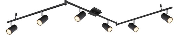 Stropné bodové svietidlo / spot 6x GU10 čierna matná IP20 GLOBO lighting ROBBY 57910-6B