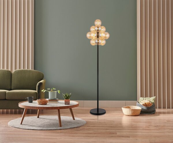 Stojacia lampa 13x G9 čierna matná, jantárová IP20 GLOBO lighting CONOR 56146S