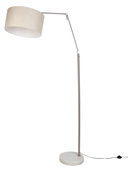 Stojacia lampa oceľová so svetlosivým tienidlom 50 cm - Editor