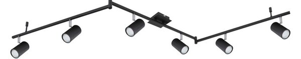 Stropné bodové svietidlo / spot 6x GU10 čierna matná IP20 GLOBO lighting ROBBY 57910-6B