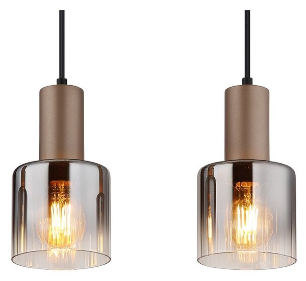 Závesné svietidlo 4x E27 kávová, dymová IP20 GLOBO lighting WALTON 54318-4H