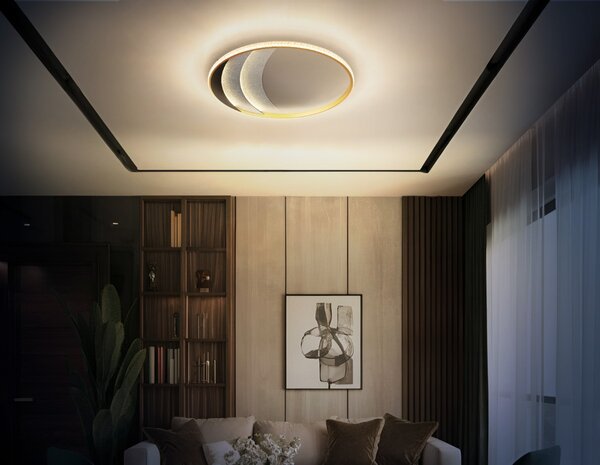 Stropné svietidlo LED 3000 / 4000 / 6000K čierna, zlatá IP20 GLOBO lighting CONSTANCE 48493-40