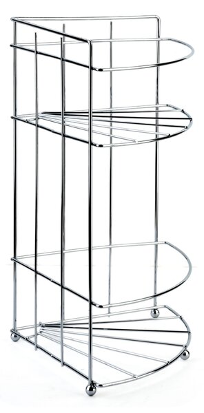 Bathlab Rohová kúpeľňová polička CARL SILVER 18,5x26 cm strieborná