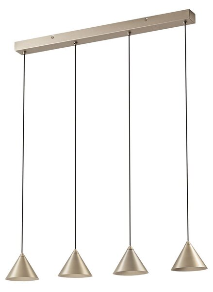 Závesné svietidlá Lucande, Rhodes, stmievateľné, Metalická, Obývacia izba, Kov, Moderný