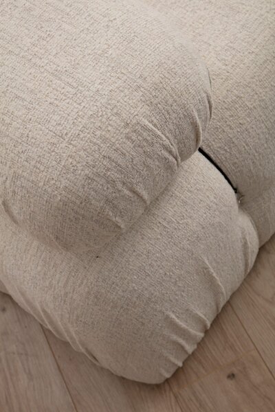 Hanah Home Rohová modulárna sedacia súprava Bubble 288 cm s taburetom bouclé krémová