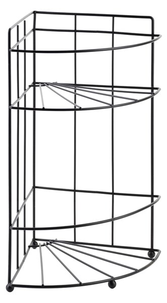 Bathlab Rohová kúpeľňová polička CARL BLACK 18,5x26 cm čierna