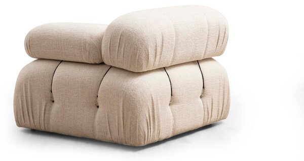 Hanah Home Rohová modulárna sedacia súprava Bubble 288 cm s taburetom bouclé krémová
