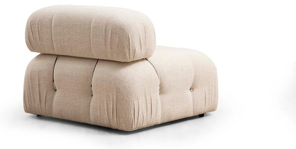 Hanah Home Rohová modulárna sedacia súprava Bubble 288 cm s taburetom bouclé krémová