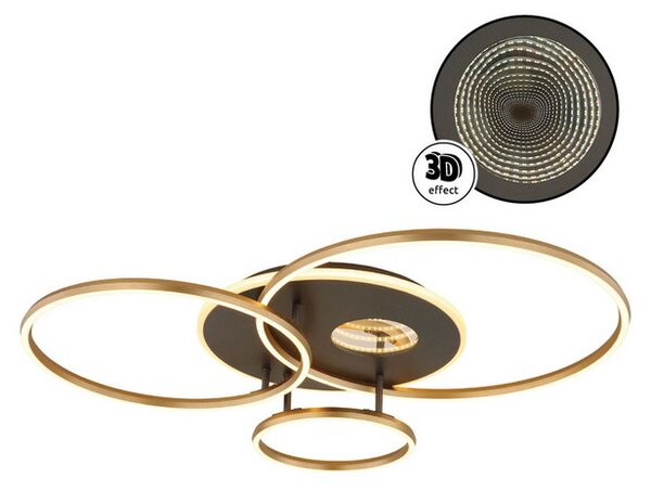 Stropné svietidlo LED 2700–6500K zlatá, antracitová IP20 GLOBO lighting INVERTINA 48466-54 časovač