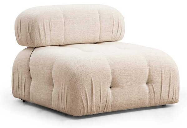 Hanah Home Rohová modulárna sedacia súprava Bubble 288 cm s taburetom bouclé krémová