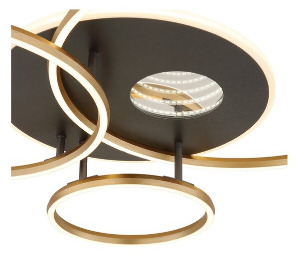 Stropné svietidlo LED 2700–6500K zlatá, antracitová IP20 GLOBO lighting INVERTINA 48466-54 časovač