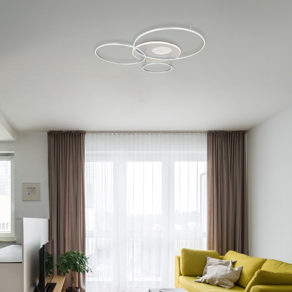 Stropné svietidlo LED 2700–6500K strieborná IP20 GLOBO lighting INVERTINA 48466-54A časovač