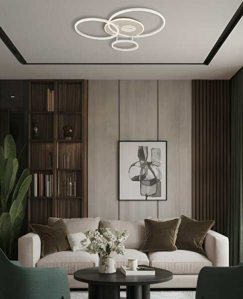 Stropné svietidlo LED 2700–6500K piesková, biela IP20 GLOBO lighting INVERTINA 48466B-40 časovač