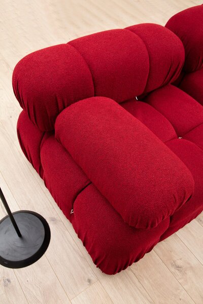 Hanah Home Rohová modulárna sedacia súprava Bubble 288 cm s taburetom červená