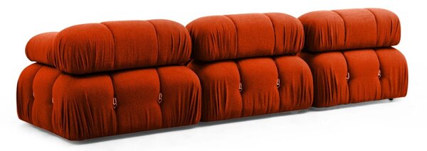 Hanah Home Rohová modulárna sedacia súprava Bubble 288 cm s taburetom tehlová