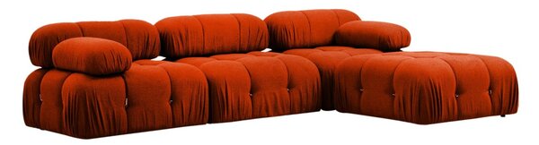 Hanah Home Rohová modulárna sedacia súprava Bubble 288 cm s taburetom tehlová