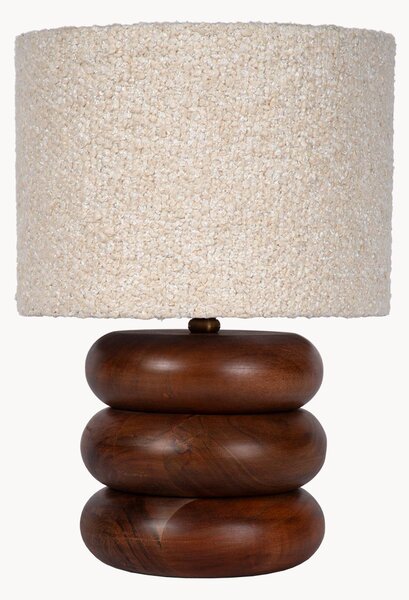 Stolová lampa z akáciového dreva's buklé tienidlom Luigi