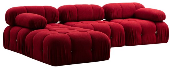 Hanah Home Rohová modulárna sedacia súprava Bubble 288 cm s taburetom červená